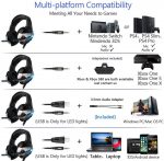 ONIKUMA K5 Pro Surround Gaming Headset,Noise Cancelling mic For PC/ PS4 / Mobile - Blue - الصورة 8