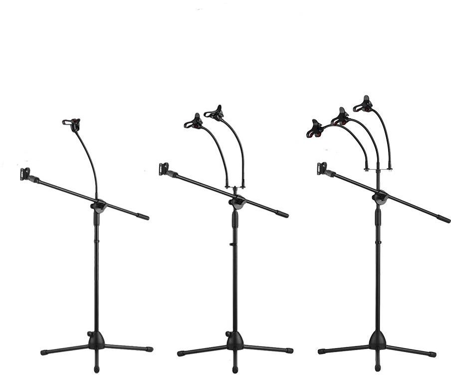 item_XXL_131435705_d9afa227bcc32 Professional Microphone Stand with Boom , 3 Mobile Arm , 3 clips - الصورة 1
