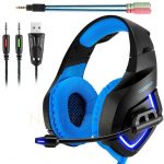 Onikuma K1-B Blue LED Gaming Headset - Black/Blue