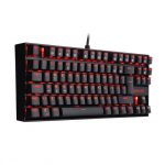 Redragon K552 KUMARA Keyboard Mechanical Gaming - Red LED Backlight Blue Switch - 87 Key TKL Design - Black Edition