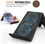 Moko A6 Wireless Charger - 3 Coils Charging Pad Stand For IPhone/Samsung /All Qi-Devices, Black