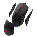 MS885 RGB Honeycomb Gaming Mouse- Lightweight Switchable Cover -10000 DPI -PMW3325 Sensor -7 MMO
