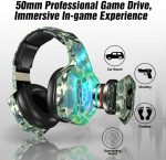 Onikuma K8 Army RGB Stereo Gaming Headset- Noise Canceling Mic - Army White - الصورة 4