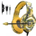 K1B-PRO Gaming Headset With Noise Canceling Mic For PC/Mobile PS4 -Camouflage Yellow