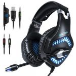 K1B-PRO Gaming Headset With Noise Canceling Mic For PC/Mobile PS4 -Blue