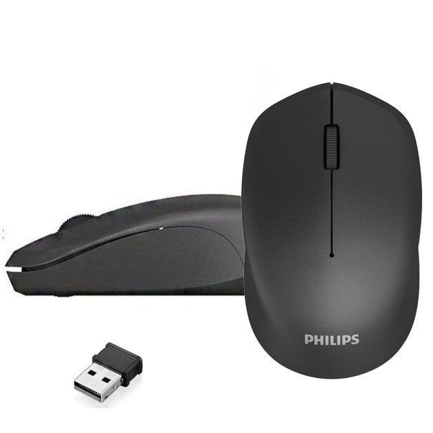 Philips_M344 Philips M344 Wireless Mouse 2.4Ghz 1600DPI 3 Bottons -10m Range - Black - الصورة 1