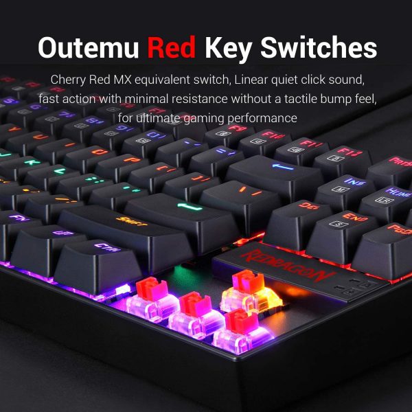 Redragon K552 2 KUMARA Gaming Mechanical Keyboard With Red Switches And Red light Backlit Anti Ghosting 3