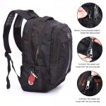 Sosoon Unisex Business Travel Laptop Backpack With USB Charging & Aux Port -15.6 Inch - Black - Image 6