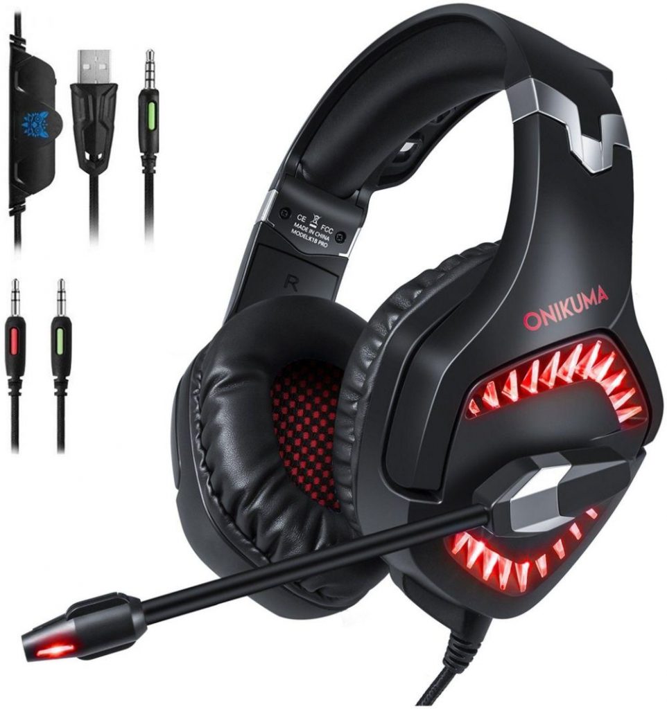 K1BPRO Gaming Headset With Noise Canceling Mic For PC,Mobile ,PS4 Red NEXTmart Store