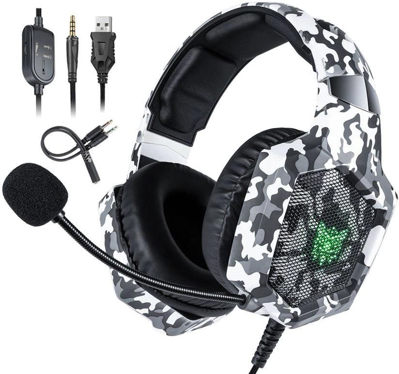 item_XXL_131519930_5a2da9847d9bf Onikuma K8 Army RGB Stereo Gaming Headset- Noise Canceling Mic - Army White - الصورة 1