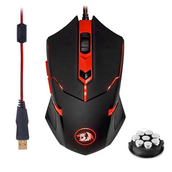 0 Redragon M601-3 USB Gaming Mouse -3200 DPI -5 programmable buttons - weight tuning set - الصورة 1