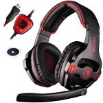 Sades SA903 USB Wired 7.1 Surround Gaming Headset For PC -Black/ Red