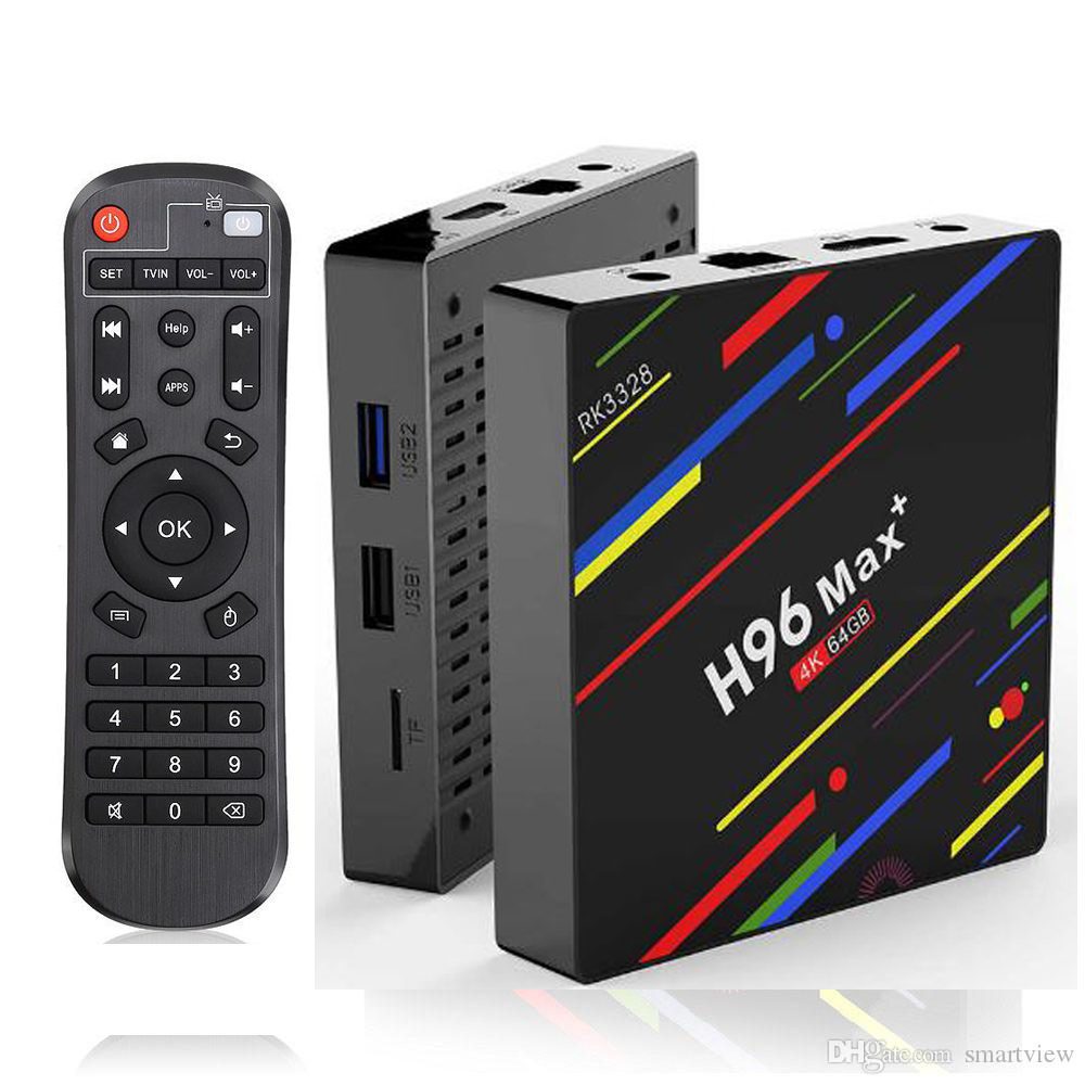 1pcs-h96-max-plus-android-8-1-smart-tv-box Android H96 MAX+ TV Box - 4GB/64GB - Quad Core - 4K Ultra HD -WIFI/LAN/BT/HDMI/Card Slot - الصورة 1