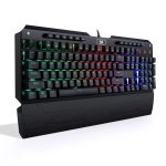 Redragon K555 Programmable RGB Full Mechanical Gaming Keyboard -Macro Keys Wrist Rest Blue Switch