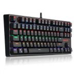 Redragon DAKSA K576R Rainbow TKL Gaming Mechanical Keyboard – Blue Switch – 87 keys – Black