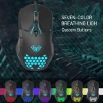 AULA F809 Honeycomb USB Backlit Gaming Mouse - 7 Button Macro Programming -3200DPI - الصورة 2
