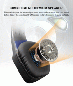 OV-P50 Stereo 50mm Gaming Headset With Mic For Mobile , PS4 , PC | Black - الصورة 3