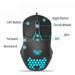 AULA F809 Honeycomb USB Backlit Gaming Mouse - 7 Button Macro Programming -3200DPI - الصورة 4