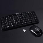 Pravix KM818 Curvy Mini Wireless Office Keyboard + Mouse Combo - Black
