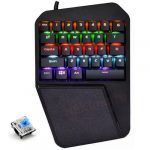 Single Hand RGB Mechanical USB Gaming Keyboard - Blue Switch - 9 LED Modes