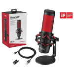 HyperX QuadCast Gaming Microphone with anti vibration shock mount - Red Led For Gamers Streamers ,Discord - الصورة 9