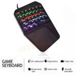 Single Hand RGB Mechanical USB Gaming Keyboard - Blue Switch - 9 LED Modes - الصورة 5