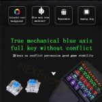 Single Hand RGB Mechanical USB Gaming Keyboard - Blue Switch - 9 LED Modes - الصورة 2