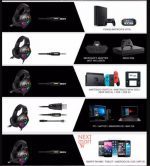 Onikuma K1-B RGB LED Gaming Headset - Black - الصورة 6