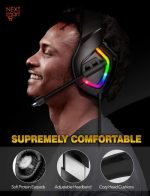 Onikuma K1-B RGB LED Gaming Headset - Black - الصورة 3