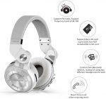 Bluedio T2 Plus Foldable Hi-Fi Stereo Bluetooth / AUX Headphones Over Ear, BT5.0 ,46 Hours Wireless Headset with Mic - White - الصورة 9