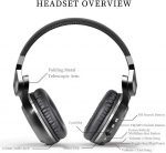 Bluedio T2 Plus Foldable Hi-Fi Stereo Bluetooth / AUX Headphones Over Ear,BT5.0 ,46 Hours  Wireless Headset with Mic - Black - Image 6