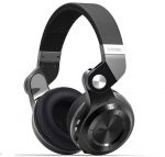 Bluedio T2 Plus Foldable Hi-Fi Stereo Bluetooth / AUX Headphones Over Ear,BT5.0 ,46 Hours  Wireless Headset with Mic - Black