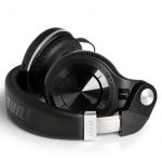 Bluedio T2 Plus Foldable Hi-Fi Stereo Bluetooth / AUX Headphones Over Ear,BT5.0 ,46 Hours  Wireless Headset with Mic - Black - Image 2