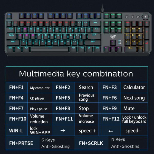 Aula 2066 II RGB Mechanical Gaming Keyboard 7