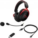 HyperX Cloud II Wireless- سماعة رأس للألعاب ، 7.1 صوت محيطي - 30 ساعة - وسادات أذن من الإسفنج - إطار ألومنيوم متين - ميكروفون قابل للفصل وإلغاء الضوضاء مع مراقبة ميكروفون - أحمر - الصورة 10