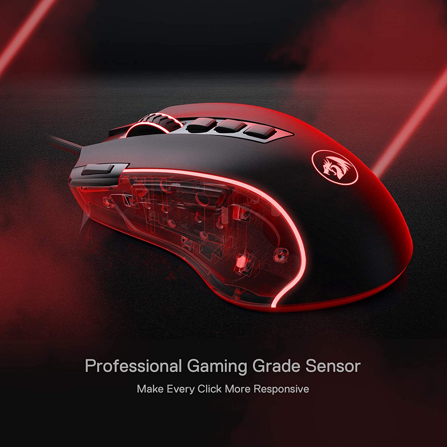 Redragon M612 Predator RGB Gaming Mouse, 8000 DPI Wired Optical Gamer