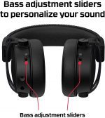 ⁦HyperX Cloud Alpha S - PC Gaming Headset, 7.1 Surround Sound-Adjustable Bass - Dual Chamber Drivers-Chat Mixer- Detachable Noise Cancelling Mic - Black⁩ - الصورة ⁦6⁩