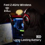 HyperX Cloud II Wireless- سماعة رأس للألعاب ، 7.1 صوت محيطي - 30 ساعة - وسادات أذن من الإسفنج - إطار ألومنيوم متين - ميكروفون قابل للفصل وإلغاء الضوضاء مع مراقبة ميكروفون - أحمر - الصورة 5