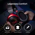 HyperX Cloud II Wireless- سماعة رأس للألعاب ، 7.1 صوت محيطي - 30 ساعة - وسادات أذن من الإسفنج - إطار ألومنيوم متين - ميكروفون قابل للفصل وإلغاء الضوضاء مع مراقبة ميكروفون - أحمر - الصورة 9