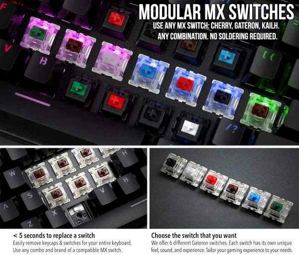 Glorious GMMK Modular Mechanical Gaming Keyboard TENKEYLESS 87 Key RGB LED Backlit Brown Switches Hot Swap Switches GMMK TKL BRN 6
