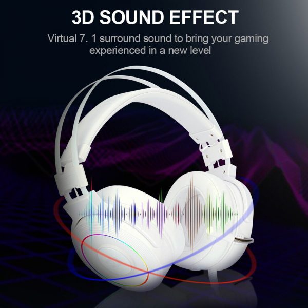 Redragon Lamia2 RGB Gaming Headphone 7.1 USB Surround sound headset With MicrophoneEarphones bracket for Computer PC H320 1