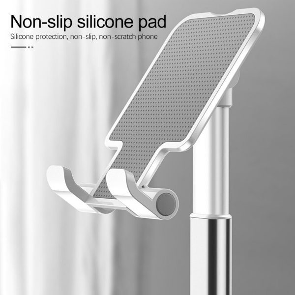 Soporte plegable de Metal para Telefono de Escritorio soporte de aleacion ajustable portatil diseno ergonomico almohadillas antideslizantes para telefono movil 4