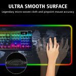 ⁦World Map RGB Gaming Mouse Pad XL Rubber USB Wired for Mouse And Keyboard | 80*30cm⁩ - الصورة ⁦3⁩