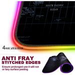 ⁦World Map RGB Gaming Mouse Pad XL Rubber USB Wired for Mouse And Keyboard | 80*30cm⁩ - الصورة ⁦4⁩