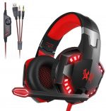 Kotion Each G2000 Stereo Gaming Headset - Red Led - Noise Reduction Mic For PC - Black/Red