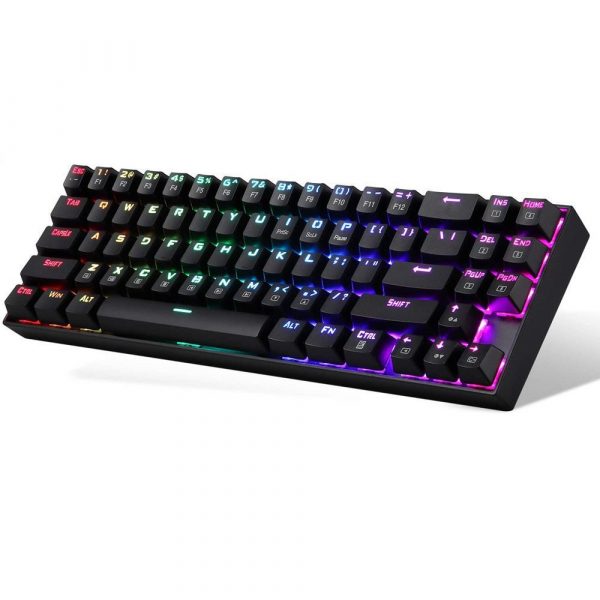 Redragon Wireless Mechanical Gaming Keyboard 60 Compact 70 Key Tenkeyless RGB Backlit Computer Keyboard with Red Switches for Windows PC Gamers 0
