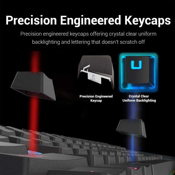 Redragon Wireless Mechanical Gaming Keyboard 60 Compact 70 Key Tenkeyless RGB Backlit Computer Keyboard with Red Switches for Windows PC Gamers 5