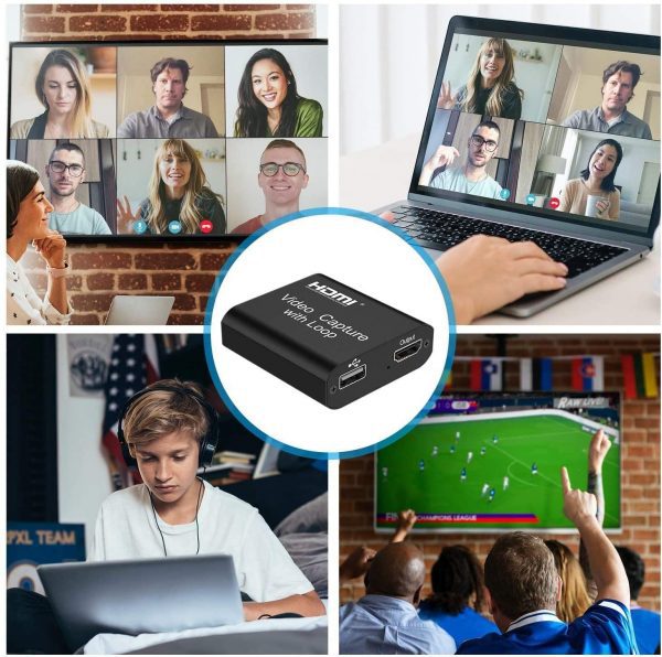 Video Capture Card 4K HDMI Video Capture Device with Loop Out Full HD 1080P Game Capture Video Recorder for Live Streaming Broadcasting or Video Conference X1 5