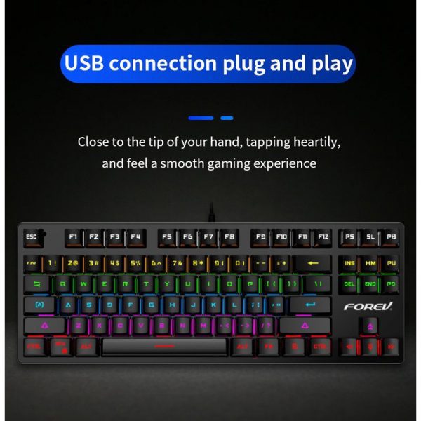 FV Q301 87 keys Wired Mechanical Keyboard Blue Axis RGB Backlight Portable Gaming Keyboard 7