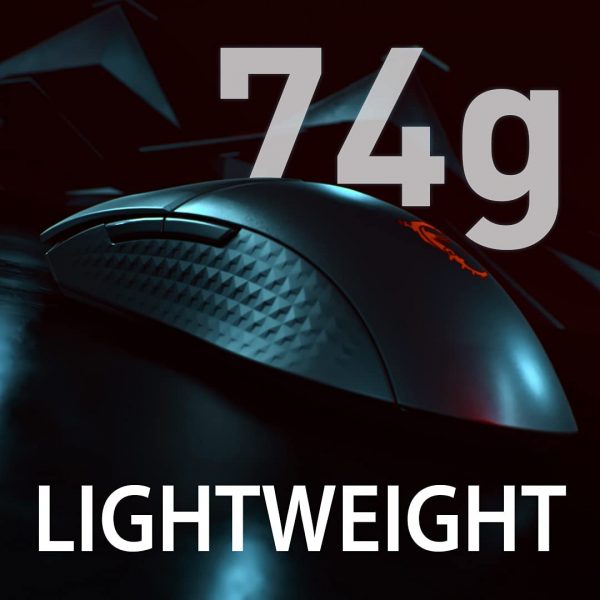 MSI Clutch GM41 Lightweight Wireless Gaming Mouse Charging Dock 20000 DPI 60M Omron Switches Fast Charging 80Hr Battery RGB Mystic Light 6 Programmable Buttons PC Mac 1